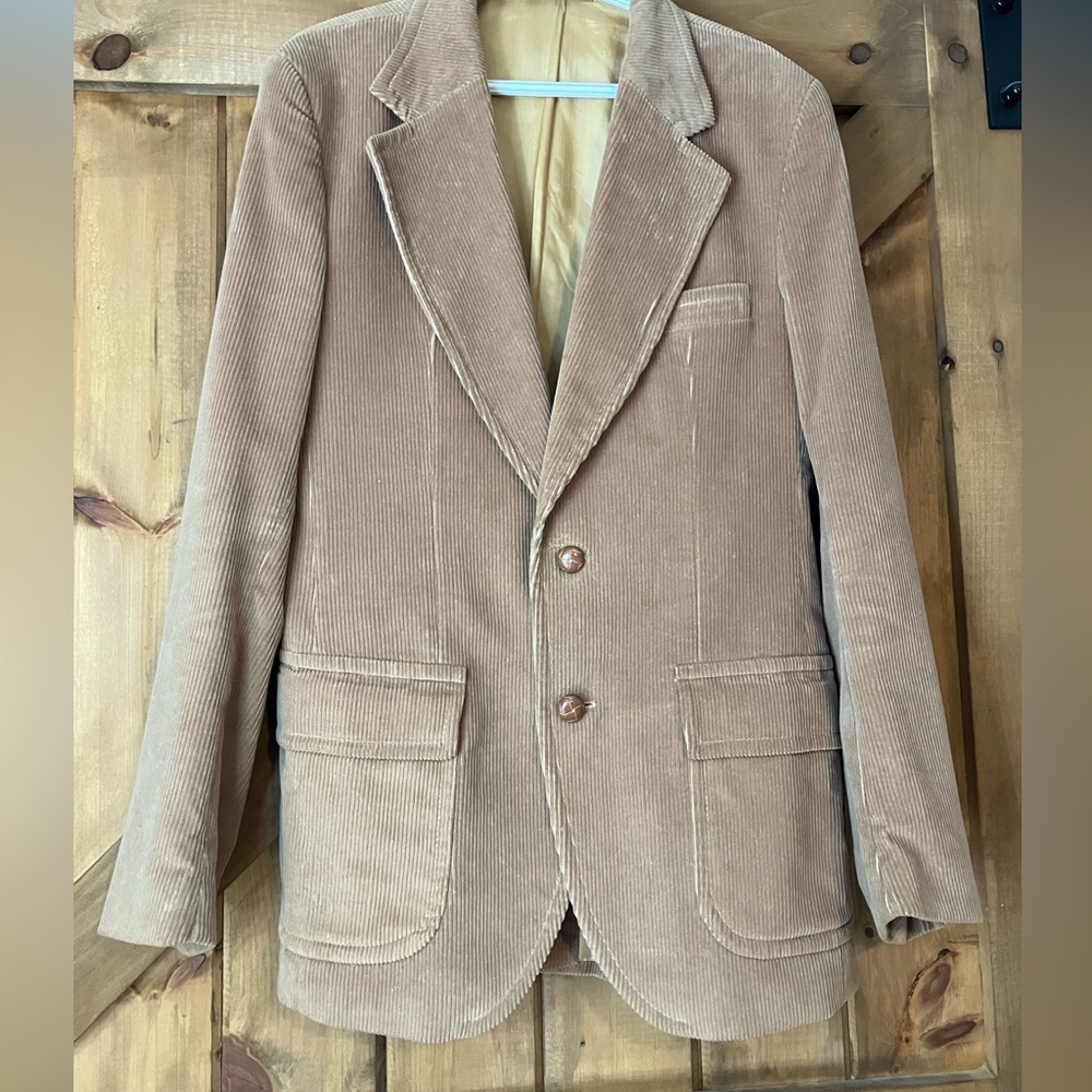 Vintage camel corduroy two button blazer